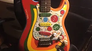 Taking a look at my George Harrison “Rocky” knock off Stratocaster.