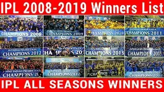 IPL Winners 2008 to 2019