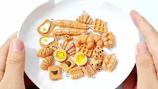 Resin Loaf Bread Baking Baguette Cake Croissant Waffle Egg Tart Dangle Pendants Ornament