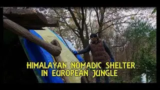 Himalayan nomadic shelter in europen jungle Nomadic architecture# himalayan tent# bushcraft.