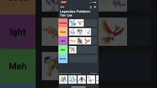 Legendary Pok&eacute;mon Tier List #ranked #tierlist #pokemon