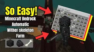 Automatic Wither Skeleton Farm in 2 Minutes or Less! Minecraft Bedrock