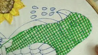 Фэнтезийная вышивка «Попугай или длиннохвостый попугайчик» №2 / Фэнтезийная вышивка с заполнением...