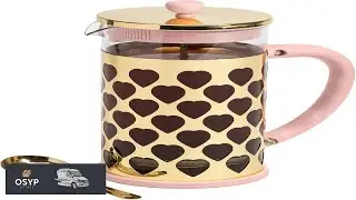 Paris Hilton French Press Coffee Maker With Heart Shaped Measuring Scoop 2 Piece
