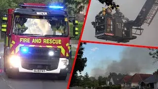 Fire crews BATTLE a large derelict building fire in Ferndown