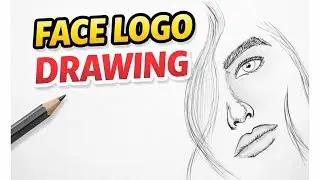 Face Logo Pencil Sketch | Simple Logo Drawing Step by Step