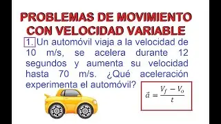 1. PROBLEMAS DE MOVIMIENTO CON VELOCIDAD VARIABLE. DEFINICIÓN DE ACELERACIÓN (MUA)