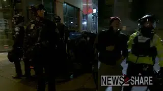Arrests as police declare anti-ICE protest outside hotel a 