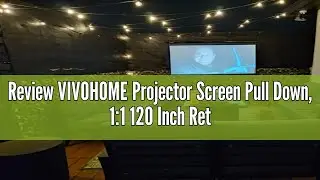 Review VIVOHOME Projector Screen Pull Down, 1:1 120 Inch Retractable Projection Screen, HD 4K Manual