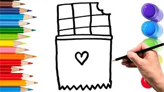 How To Draw cute CHOCOLATE  Drawing, Painting & Coloring For Kids and Toddlers_ Child Art 🐋🌈