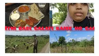 Day 34 vlog # Ek tour farm ka # tyre puncture ho gya # best fish thali