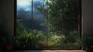 Calm Before The Storm Garden Ambience | Rolling Thunder Sounds with Smooth Brown Noise | 3 HOURS