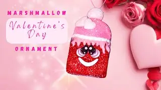 💓DIY Marshmallow Valentine Ornament 🍡💕 | Easy Valentine&rsquo;s Day Craft #valentinesdaycrafts