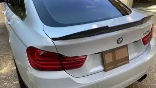 Carbon Fiber High Kick Trunk Spoiler installed BMW F36