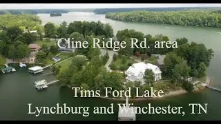 Cline Ridge Road area, Tims Ford Lake from the air Aug 2020