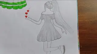 How to draw girl with Heart for pencil @RafatSuperart /Pencilsketch /Ternding drawing 