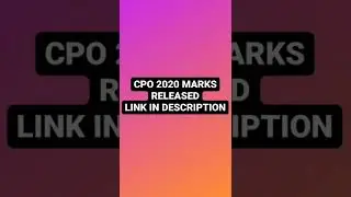 CPO 2020 MARKS STATUS