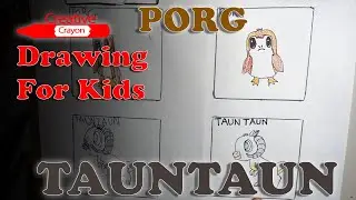 How to draw Porg and Tauntaun from Star Wars. Drawing tutorial for kids