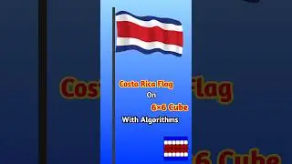 Costa Rica Flag on 6&times;6 Rubik&rsquo;s Cube 🇨🇷 | Vibrant Nature-Inspired Cube Art 🌿🟥🧩| #shorts #rubikscube