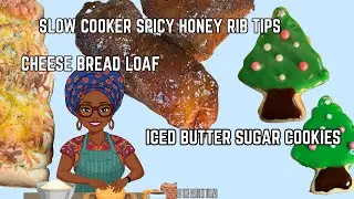 SLOW COOKER SPICY HONEY RIB TIPS & ICED SMALL BATCH BUTTER SUGAR COOKIES! #asthegardenturns