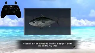 Yakuza 3 Remastered (PC) - Fishing Tuna With Controller Inputs On Screen