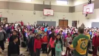 Samuelson Elementary School, Des Moines, Iowa, Singing School Song on VETERANS DAT