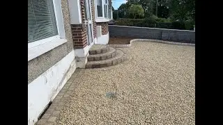 Driveway with Ballylusk Golden Gravel, Triple Step and Raised Flowerbeds in Artane, Dublin