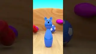 #Shorts Учим цвета с игрушками для игры в боулинг | Развивающие видео для детей | Супер сумасшедшие дети 2023