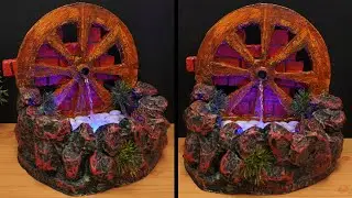 Amazing Home Made Tabletop Water Fountain | DIY Waterfall Fountain | Beautiful Water Wheel Fountain