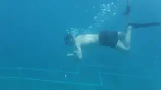 Swimming down to sunken helicopter - Tortola