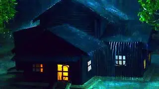So good Stress to Sleep Instantly with Torrential Rain and Thunder Rumbled on the Tin Roof at Night