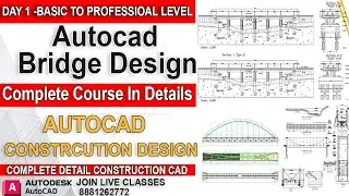 Live Class Autocad Construction- Bridge Design Full Details Professional- #viral #design #cadd