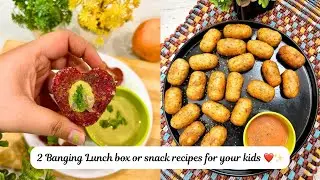 2 Easy Snack Lunch Box Recipes for Kids | Nuggets & Heart Potato Bites