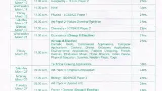 ICSE 2018  10TH BOARD EXAM TIME TABLE
