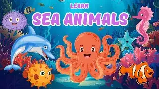 Морские животные для малышей и детей! 🐠 Весёлое и простое обучающее видео | Английский словарь