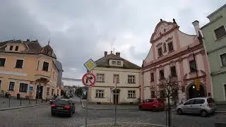 CZ: Planá u Mariánských Lázní (Plan). Plzeňský kraj. Eindrücke aus der Stadtmitte. Februar 2023