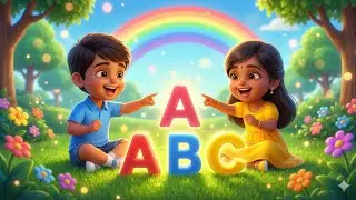 ABCD Song | A to Z Alphabet Song for Kids | Learn English with Raju & Riya #jigglyrhyme #hindirhymes