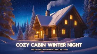 Cozy Cabin Winter Night 🌨️ Romantic Snowfall Love Story & Bedtime ASMR Audio