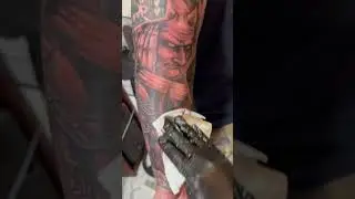 Everlasting Battle between Good and Evil and See no Evil Hear no Evil Speak no Evil, Freehand Tattoo