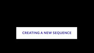 Getting Started with Premiere: Creating a New Sequence