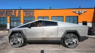 WORLDS MOST VIRAL CYBERTRUCK GETS NEW WHEELS 34INCH CHORME FORGIATOS