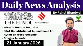 The Hindu & The Indian Express| Daily Current Affairs | UPSC CSE'26 | 21 January | Rahul Bhardwaj