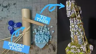Craft Tutorial - How to Easily Build Tower Ruins For Dungeons & Dragons (Tabletop Terrain)
