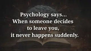 Psychology Says: When Someone Leaves You, It Was Never Sudden |People Leave Suddenly, 