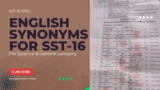 Top 20 Synonyms Mcqs For SST-16 by SPSC | For Science & General Category Students | #spsc