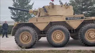 FV601 Alvis Saladin 6x6 Armoured Car (with Desert paint scheme), close up at Tiger Day Autumn 2025