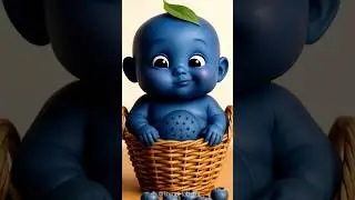 Cute Baby Eating Blueberries | ASMR Baby Fruit Mukbang | Healthy Fruit Snack Shorts #ai #shorts