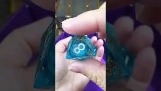 White Liquid Core Dice Set | 7-Piece Resin Polyhedral D&D Dice in Blue ❄️🎲