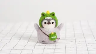 Little Penguin（Dinosaur）- Needle Felting Tutorial - Wool Felt - 羊毛フェルト - 羊毛毡教程