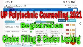 JEECUP Polytechnic Counselling 2021 || UP Polytechnic Counselling || Registration & Choice Filling